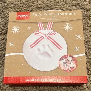 Pet Print Ornament - White and Red
